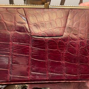 Alligator Burgundy Bag 12"X6"